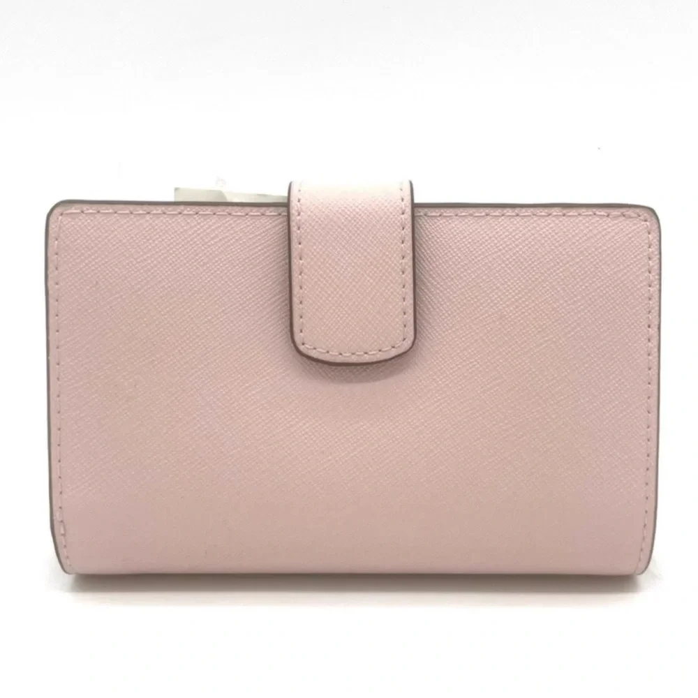 Michael Kors Medium Bifold Zip Chain Wallet Powder Blush - Picture 4 of 8